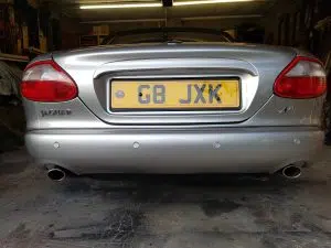 Jaguar XK8 rear colour coded parking sensors