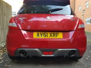 Suzuki Swift Sport rear colour coded parking sensors