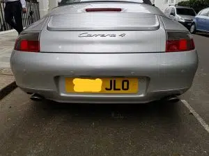 Porsche Carrera 4 rear colour coded parking sensors