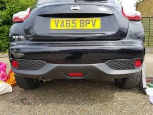 Nissan Juke rear colour coded parking sensors