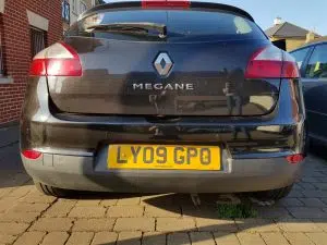 Renault Megane rear colour coded parking sensors