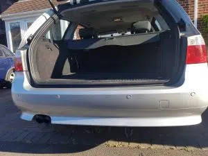 BMW rear color coded parking sensors