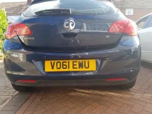 Vauxhall Astra rear colour coded parking sensors