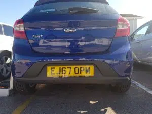 Ford KA+ rear colour coded parking sensors