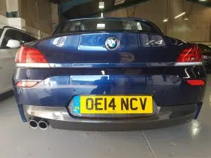 BMW Z4 rear colour coded parking sensors
