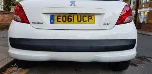 Peugeot 206 rear parking sensors